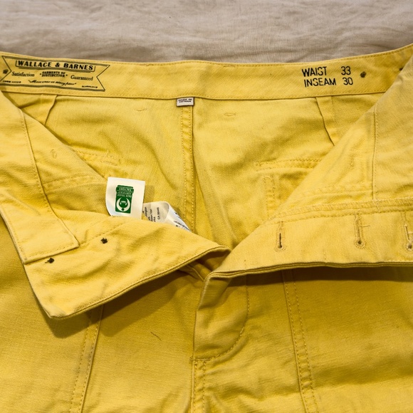 Wallace and Barnes J. Crew Military style Pants W33L30 Yellow - Picture 6 of 8